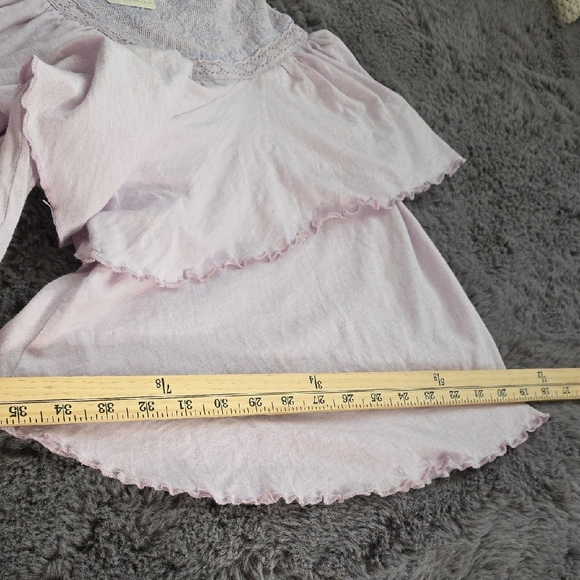 Free People Lilac Orchid Hush Lace Layered Ruffled Blouse Medium - Picture 9 of 14
